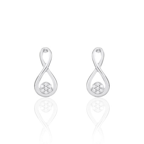 Boucles D'oreilles Puces Shaeen Or Blanc Diamant - Boucles d'oreilles pierres précieuses Femme | Marc Orian