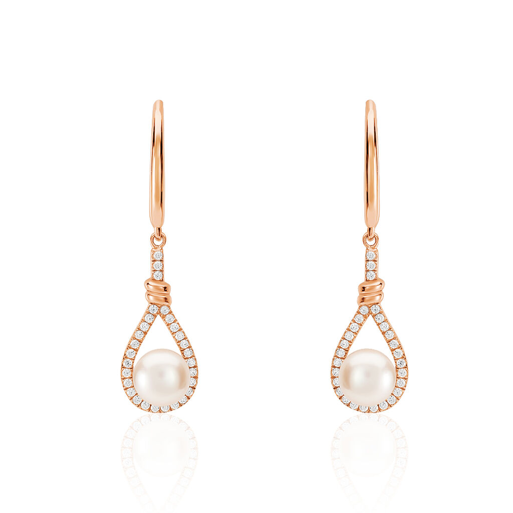 Boucles D'oreilles Pendantes Majida Argent  Perle De Culture Et Oxyde - Pendantes Femme | Marc Orian