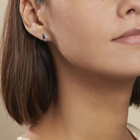 Boucles D'oreilles Puces Lydia Or Blanc Saphir - Clous d'oreilles Femme | Marc Orian
