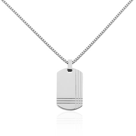 Collier Quadrillage Acier Blanc - Colliers Homme | Marc Orian