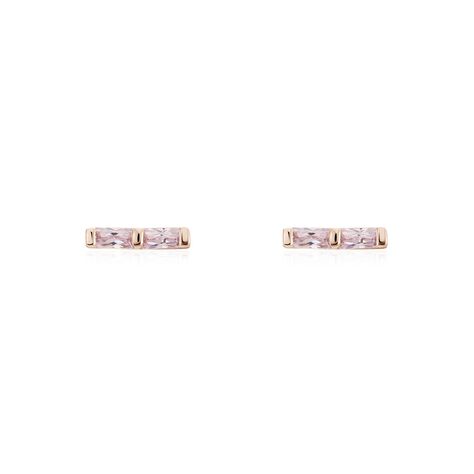 Boucles D'oreilles Puces Andrew Argent Rose Oxyde De Zirconium Rose - Puces Femme | Marc Orian