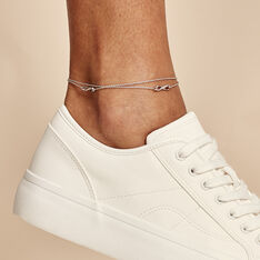 Chaîne De Cheville Noelle Argent Blanc - Chaines de cheville Femme | Marc Orian