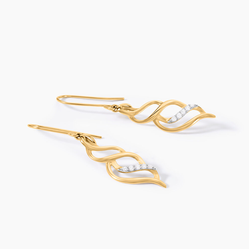 Boucles D'Oreilles Pendantes Suresh Or Jaune Oxyde De Zirconium - Pendantes Femme | Marc Orian