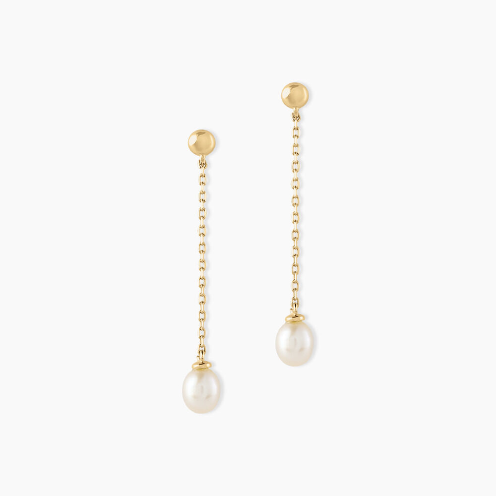 Boucles D'oreilles Pendantes Adriette Or Jaune Perle De Culture - Pendantes Femme | Marc Orian