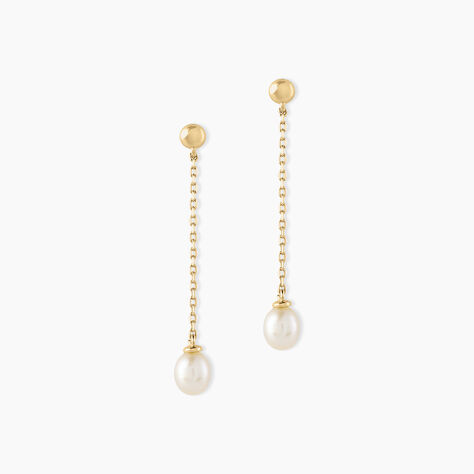 Boucles D'oreilles Pendantes Adriette Or Jaune Perle De Culture - Pendantes Femme | Marc Orian