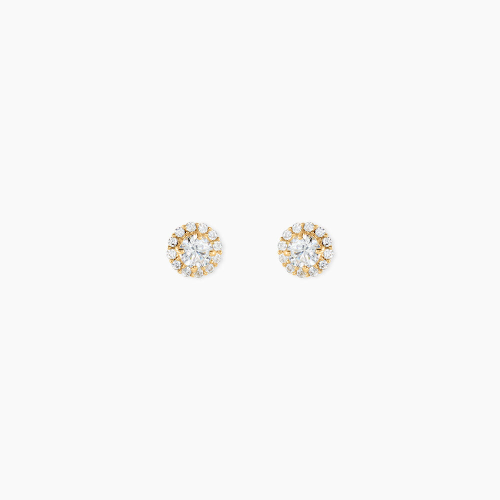 Boucles D'Oreilles Puces Edeline Or Jaune Oxyde De Zirconium - Puces Femme | Marc Orian