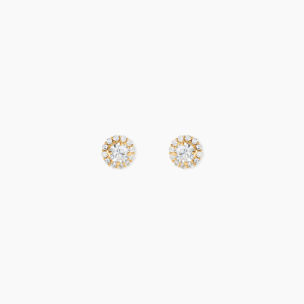 Boucles D'Oreilles Puces Edeline Or Jaune Oxyde De Zirconium - Puces Femme | Marc Orian