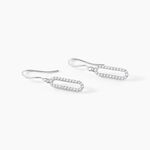 Boucles D'oreilles Pendantes Isabel Argent Blanc Oxyde De Zirconium - Pendantes Femme | Marc Orian