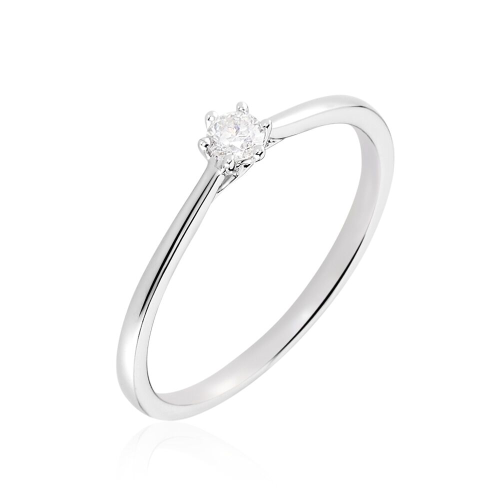 Bague Solitaire Athena Or Blanc Diamant - Solitaires Femme | Marc Orian
