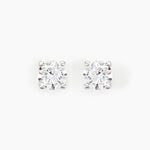 Boucles D'oreilles Puces Aphrodite Or Blanc Diamant - Puces Famille | Marc Orian