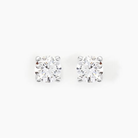 Boucles D'oreilles Puces Aphrodite Or Blanc Diamant - Puces Famille | Marc Orian