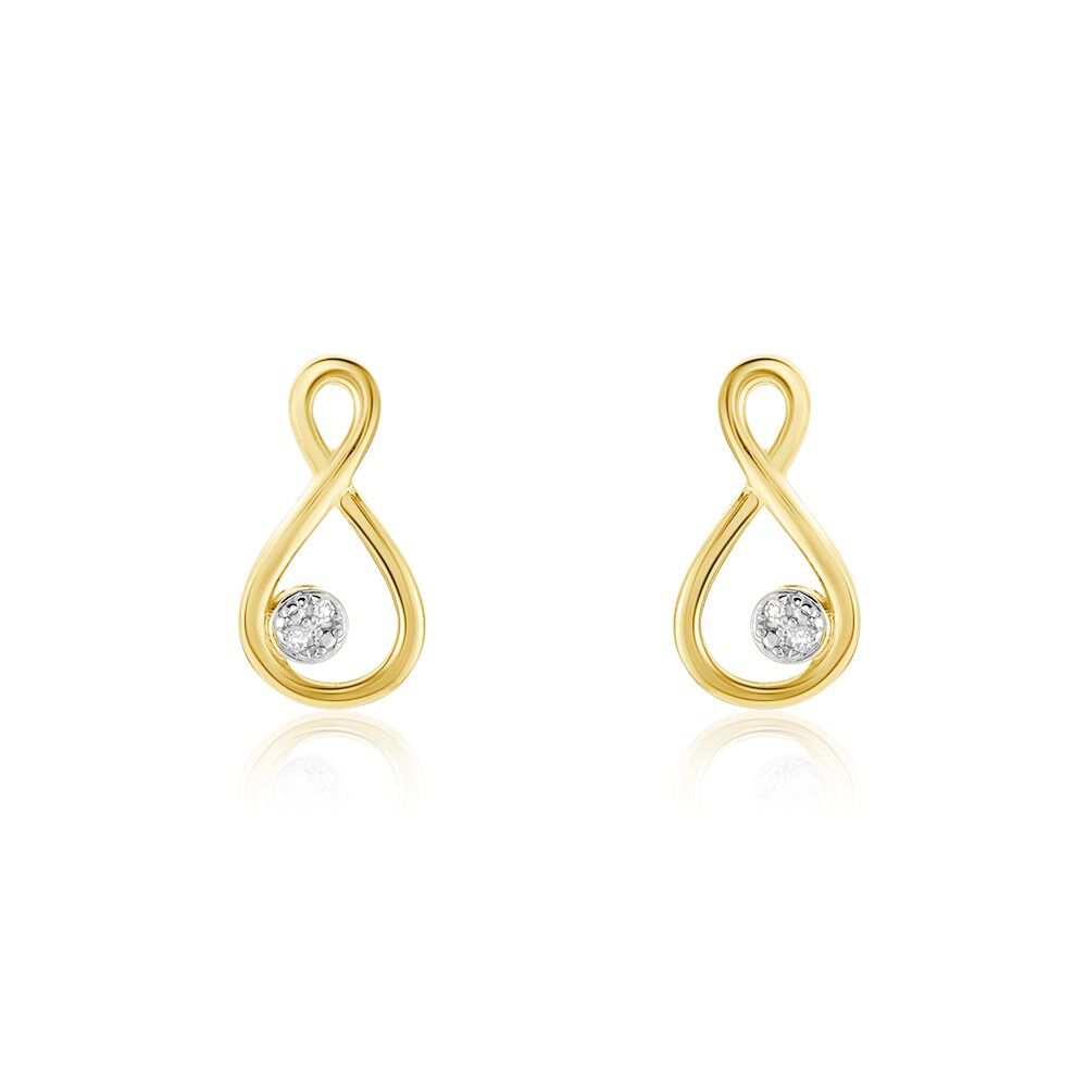 Boucles D'oreilles Puces Eszter Or Jaune Diamant - Puces Femme | Marc Orian