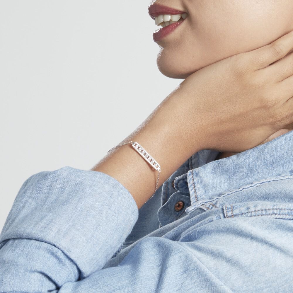 Bracelet Argent Blanc Soha Oxyde De Zirconium - Bracelets chaînes Femme | Marc Orian