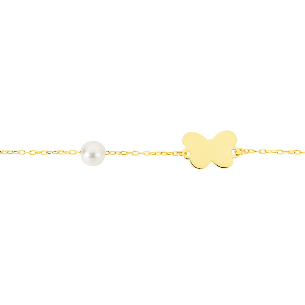 Bracelet Aurida Papillon Or Jaune Perle De Culture - Bracelets chaînes Enfant | Marc Orian