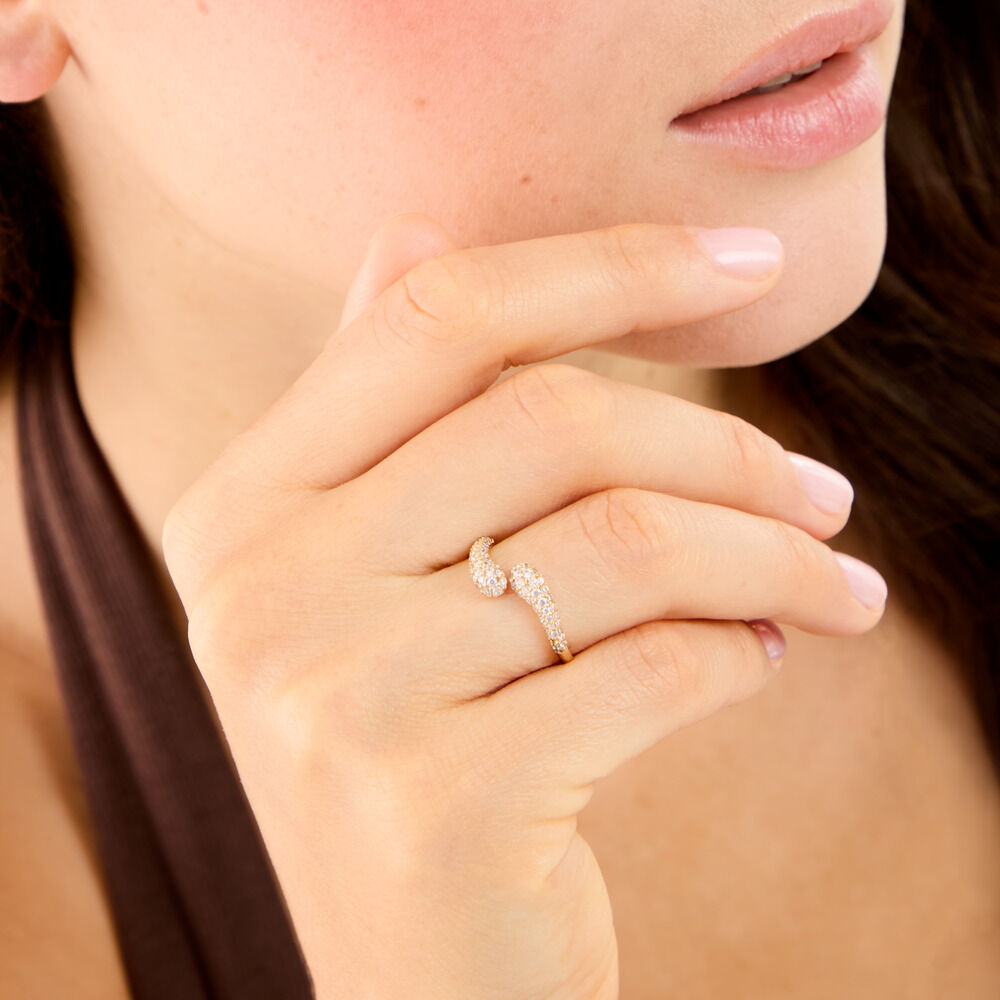 Bague Shiny Bold Plaqu&eacute; Or Jaune Oxyde De Zirconium - Bijoux fantaisie Femme | Marc Orian