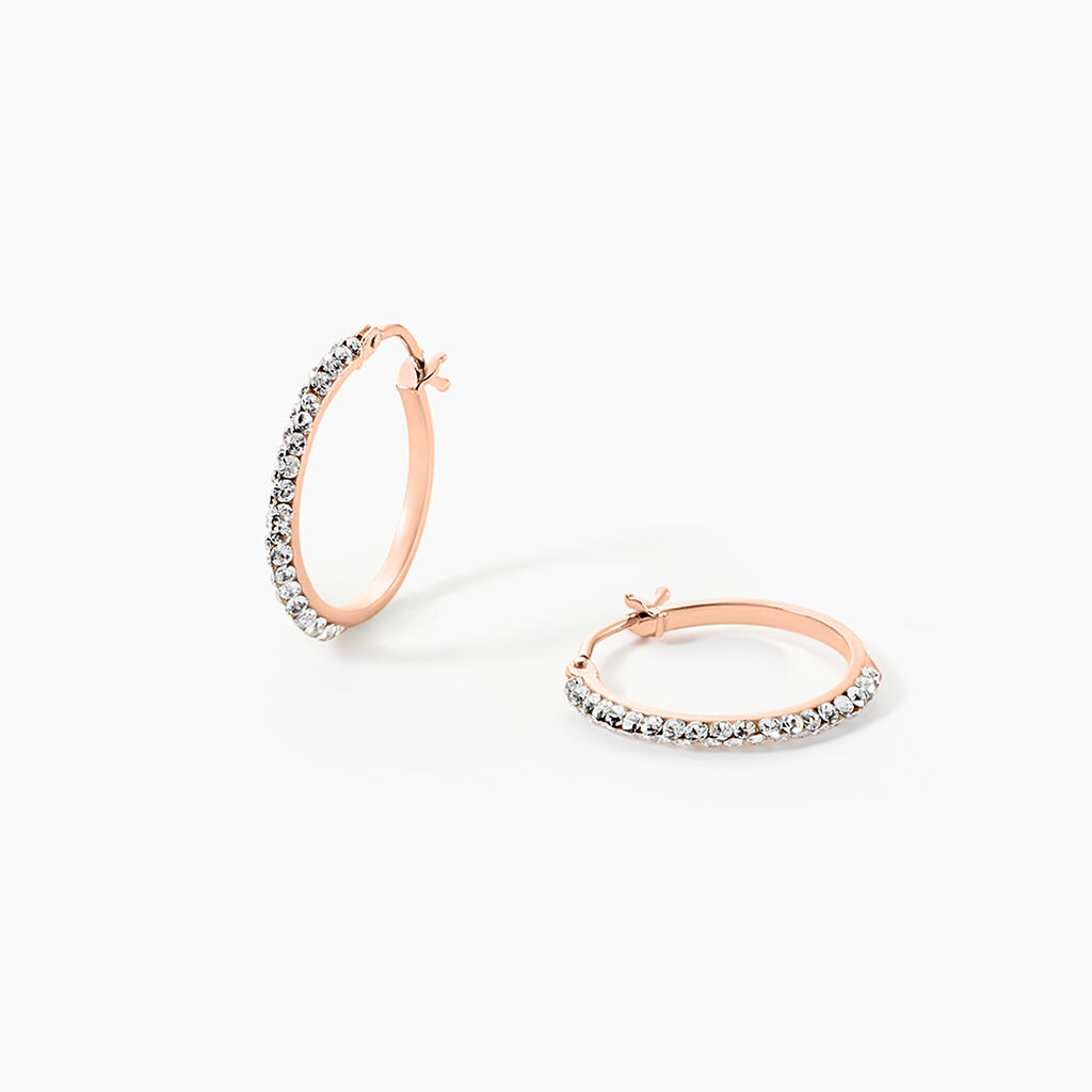 Cr&eacute;oles Sandrine Or Rose Strass - Cr&eacute;oles Femme | Marc Orian