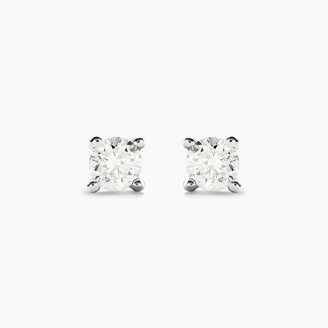 Boucles D'oreilles Puces Aphrodite Or Blanc Diamant - Puces Famille | Marc Orian