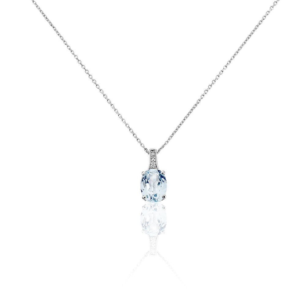 Collier Cindy Or Blanc Topaze Oxyde De Zirconium - Colliers avec pierres Femme | Marc Orian