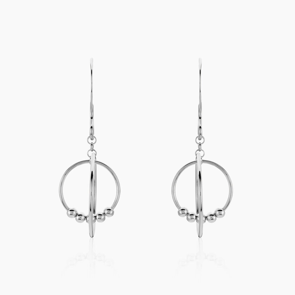 Boucles D'oreilles Pendantes Siara Argent Blanc - Pendantes Femme | Marc Orian
