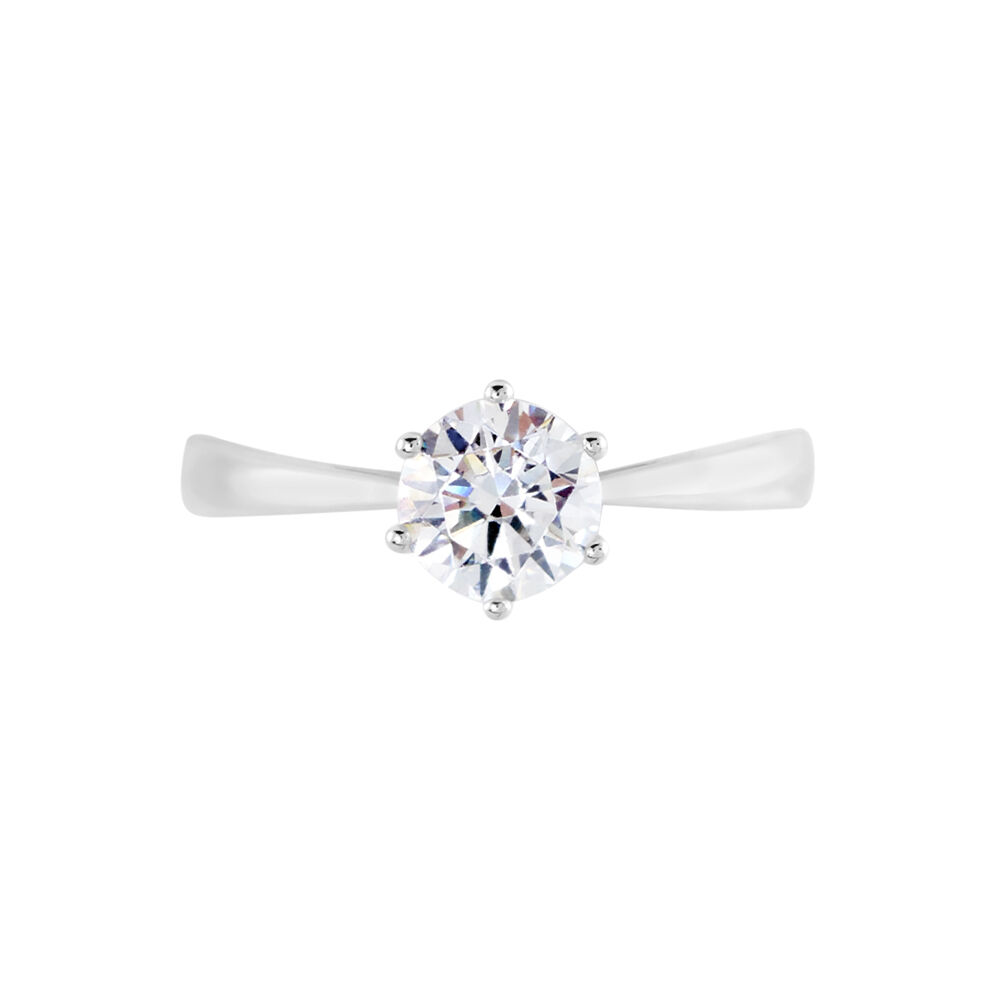 Solitaire Or Blanc Laurian Oxyde De Zirconium Blanc - Solitaires Femme | Marc Orian