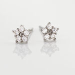 Boucles D'oreilles Puces Elais Etoile Or Blanc Oxyde De Zirconium - Puces Famille | Marc Orian