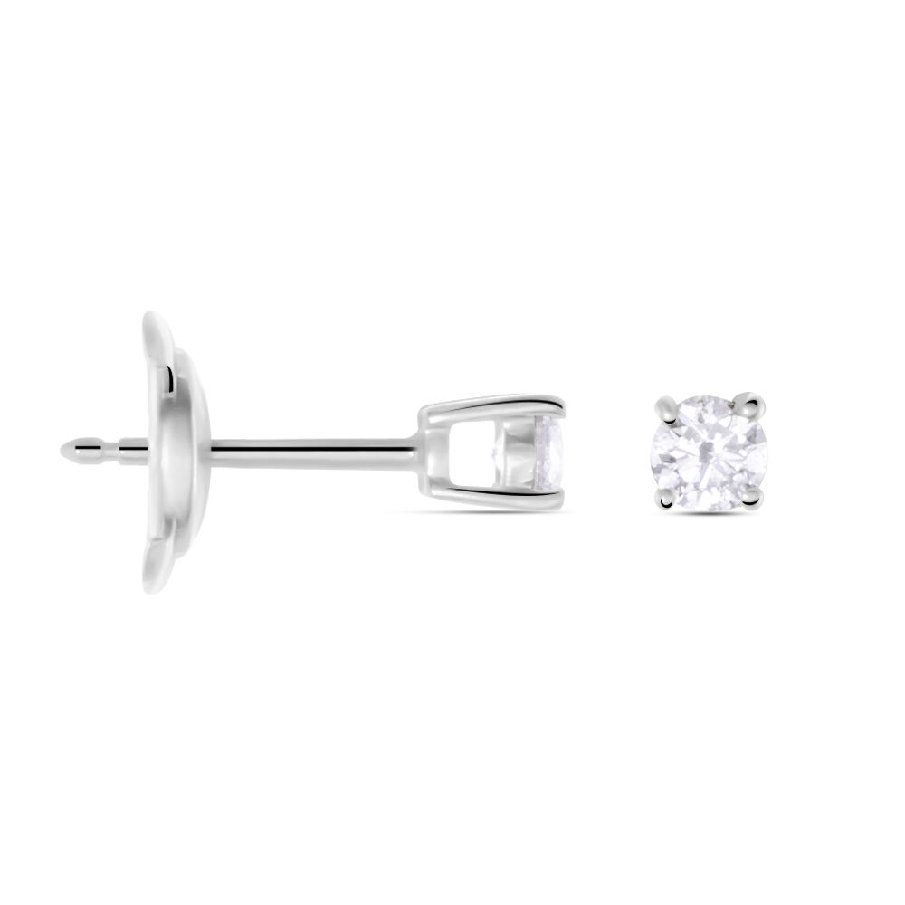 Boucles D'oreilles Puces Or Blanc Victoria Diamants - Puces Femme | Marc Orian