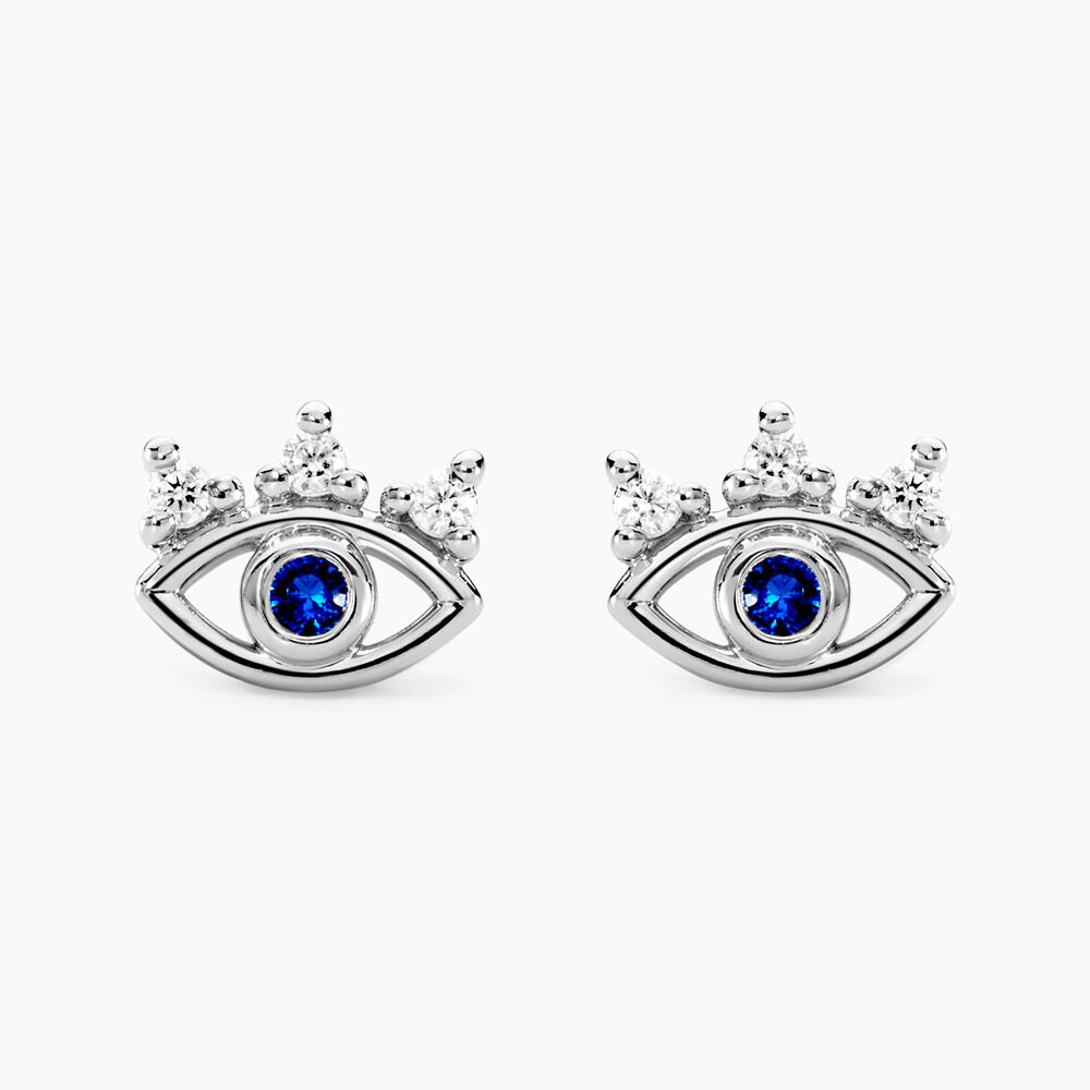 Boucles D'oreilles Puces Hina Argent Blanc Oxyde De Zirconium - Puces Femme | Marc Orian