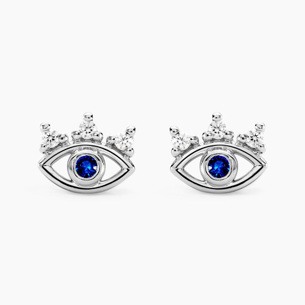 Boucles D'oreilles Puces Hina Argent Blanc Oxyde De Zirconium - Puces Femme | Marc Orian