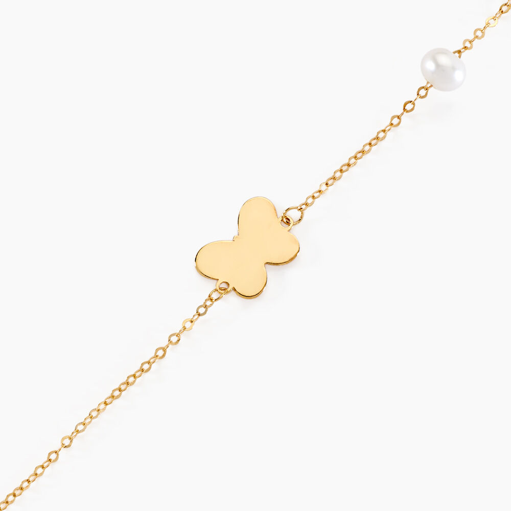 Bracelet Aurida Papillon Or Jaune Perle De Culture - Bracelets chaînes Enfant | Marc Orian
