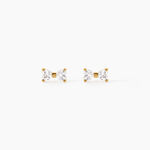Boucles D'Oreilles Puces Elara Argent Dor&eacute; A L'Or 750/1000 Oxyde De Zirconium - Puces Femme | Marc Orian