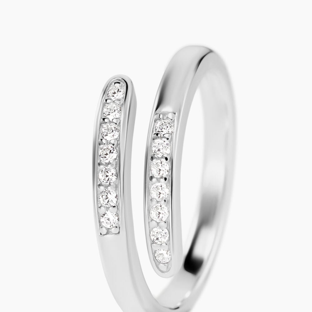 Bague Ajustable Mendel Argent Blanc Oxyde De Zirconium - Bijoux fantaisie Femme | Marc Orian