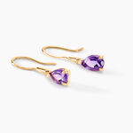 Boucles D'oreilles Pendantes Kalyne Or Jaune Amethyste - Pendantes Femme | Marc Orian