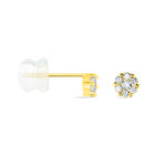 Boucles D'oreilles Puces Eleanor Fleur Or Jaune Oxyde De Zirconium - Puces Femme | Marc Orian