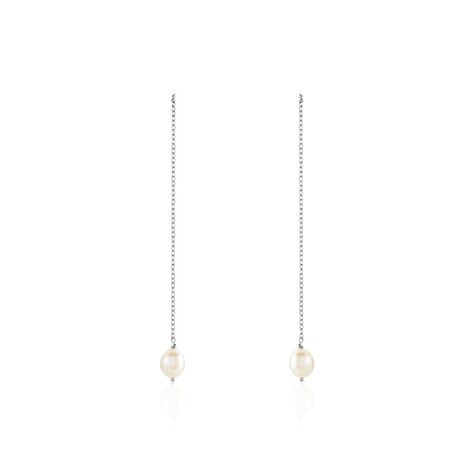Boucles D'oreilles Pendantes Garance Argent Blanc Perle De Culture - Pendantes Femme | Marc Orian