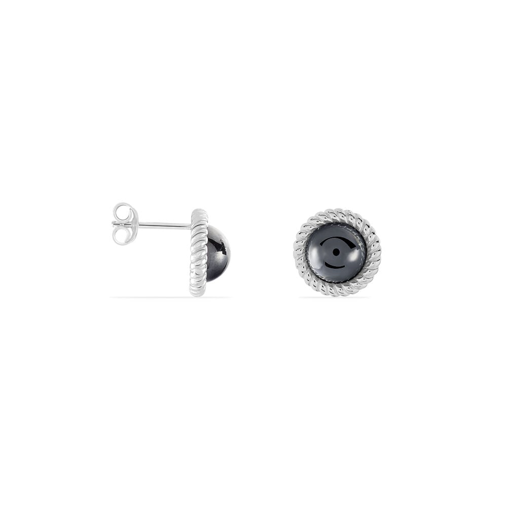 Boucles D'oreilles Puces Adelyne Argent Blanc Céramique - Puces Femme | Marc Orian