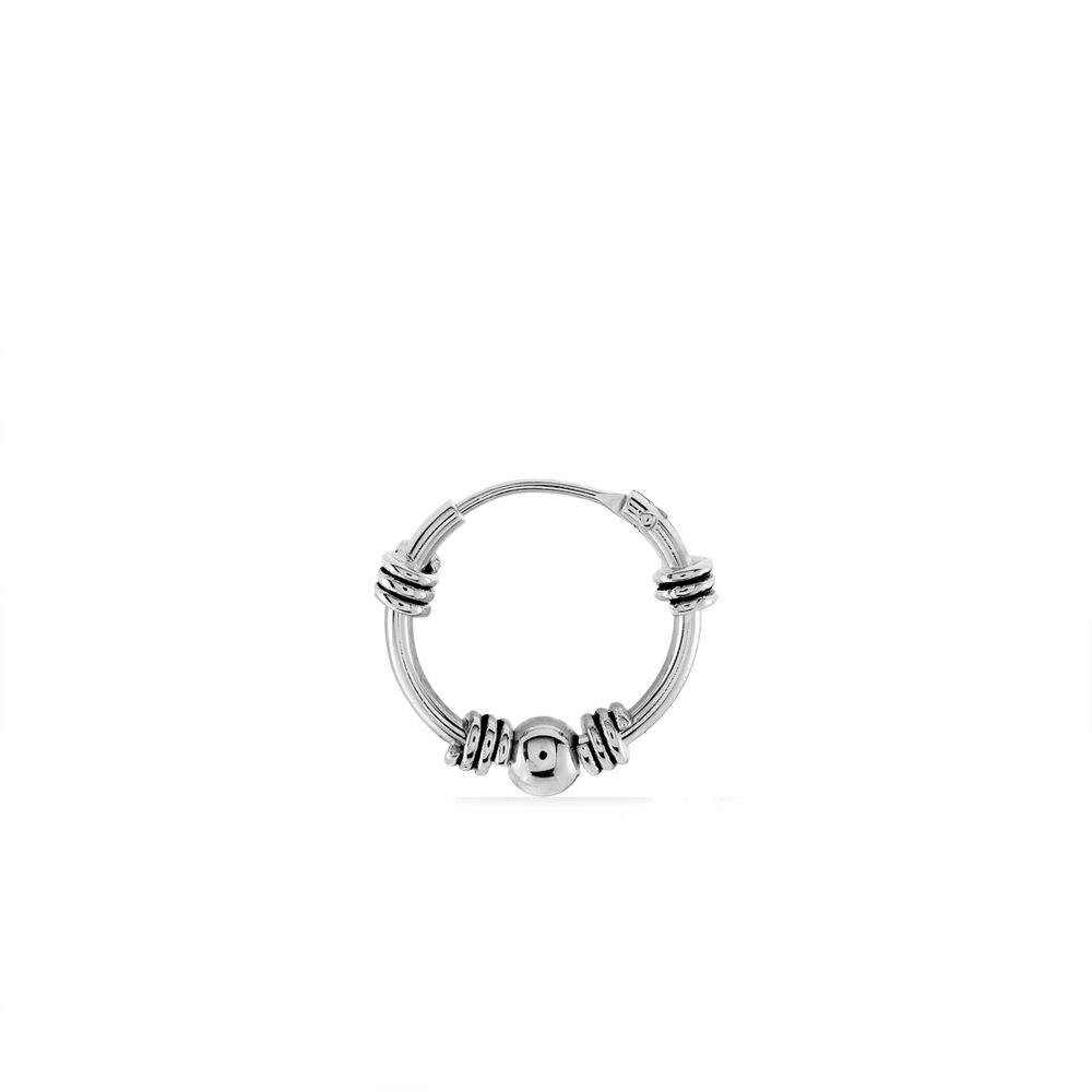 Créole Unitaire Ian Argent Blanc - Piercings d'oreilles Homme | Marc Orian