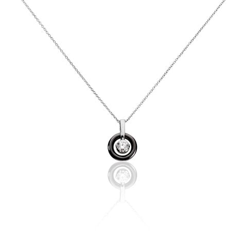 Collier Julietta Argent Blanc C&eacute;ramique Et Oxyde De Zirconium - Colliers solitaires Femme | Marc Orian