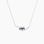 Collier Petale Or Blanc Saphir Et Diamant - Colliers avec pierres Femme | Marc Orian