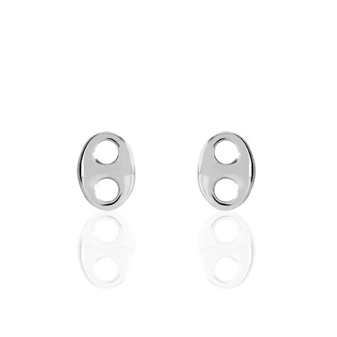 Boucles D'oreilles Puces Sherry Argent Blanc - Puces Femme | Marc Orian