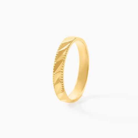 Alliance Facetee Ruban Plat Or Jaune - Alliances duo Unisex | Marc Orian