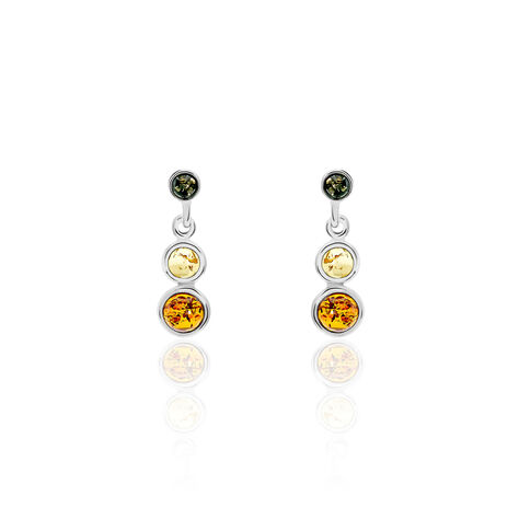 Boucles D'oreilles Argent Blanc Rosalie Ambres - Pendantes Femme | Marc Orian