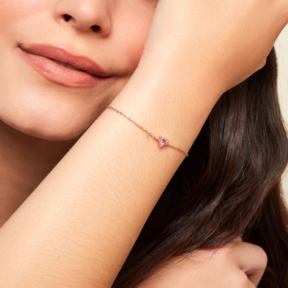 Bracelet Kelvyn Argent Rose Oxyde De Zirconium - Bracelets chaînes Femme | Marc Orian