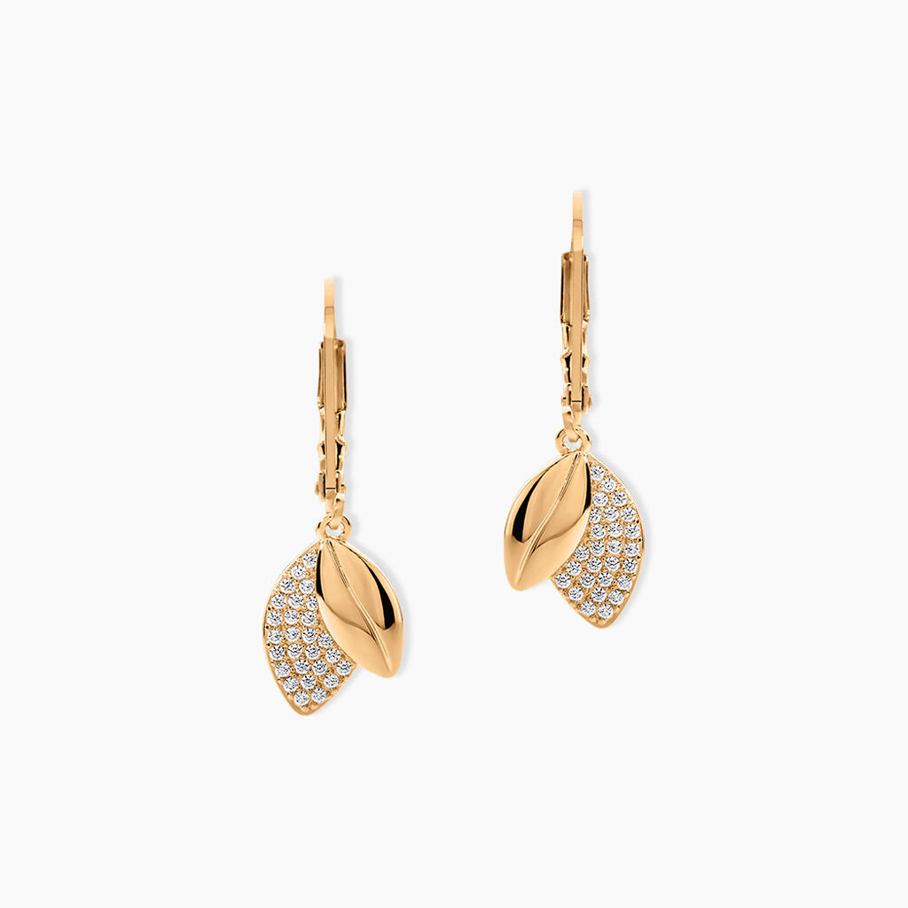 Boucles D'oreilles Pendantes Plaqu&eacute; Or Jaune Simao Oxydes De Zirconium - Pendantes Femme | Marc Orian