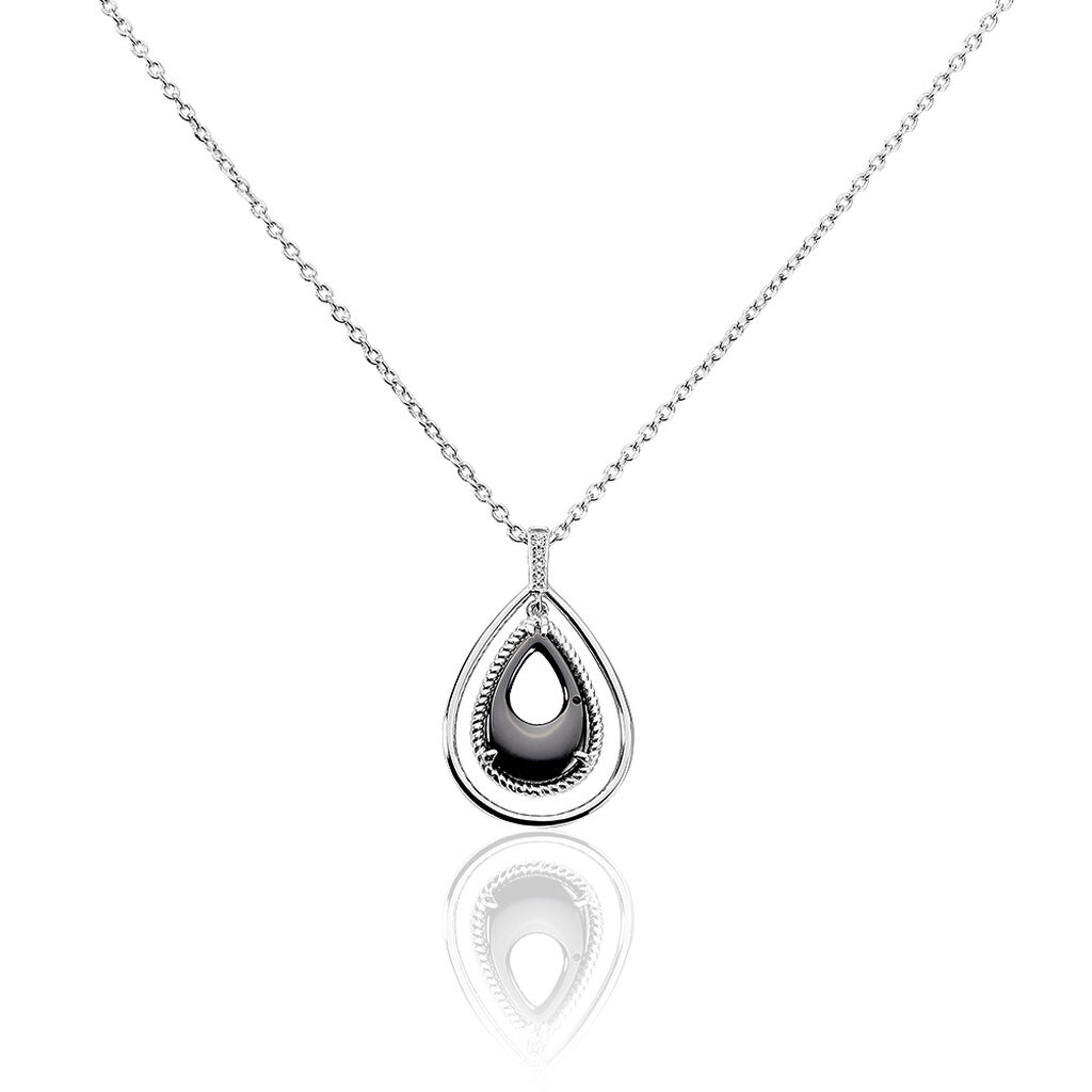 Collier Brewen Argent Blanc Céramique Et Oxyde De Zirconium - Colliers avec pierres Femme | Marc Orian