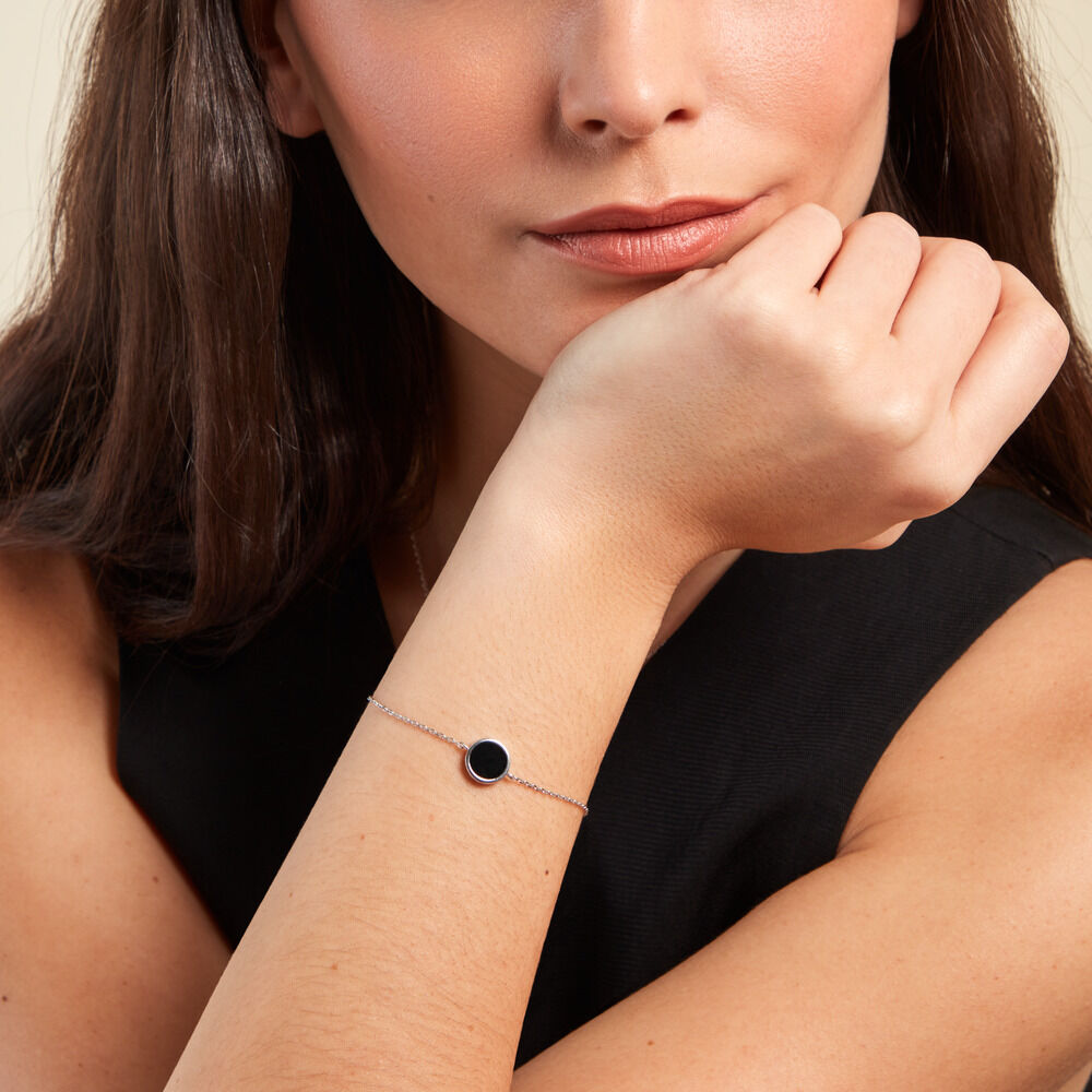 Bracelet Lunatique Argent Blanc Malachite Onyx -  Femme | Marc Orian