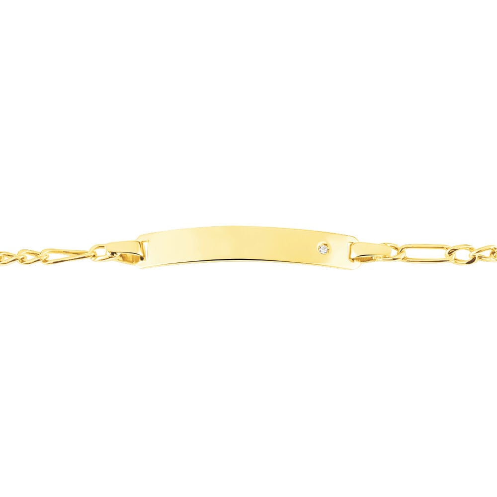Bracelet Identit&eacute; Bartolomee Maille Alternee 1/3 Or Jaune Oxyde - Gourmettes Enfant | Marc Orian