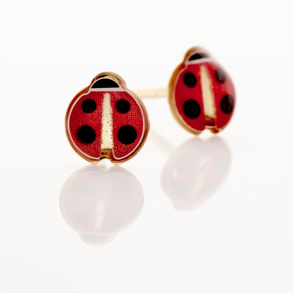 Boucles D'oreilles Puces Helidie Coccinelle Or Jaune - Puces Enfant | Marc Orian