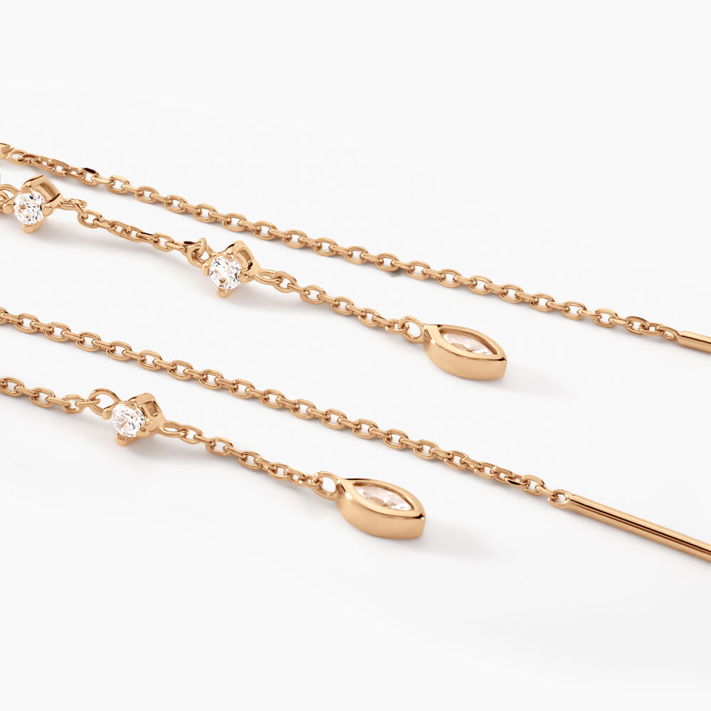 Boucles D'oreilles Pendantes Akonia Plaqué Or Jaune Oxyde De Zirconium - Pendantes Femme | Marc Orian