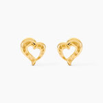 Boucles D'oreilles Puces Anne-maudae Coeurs Or Jaune - Puces Femme | Marc Orian