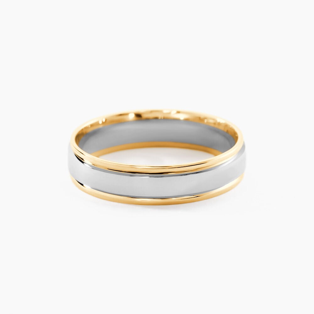 Alliance Romaine Ruban Plat Or Bicolore - Alliances duo Unisex | Marc Orian